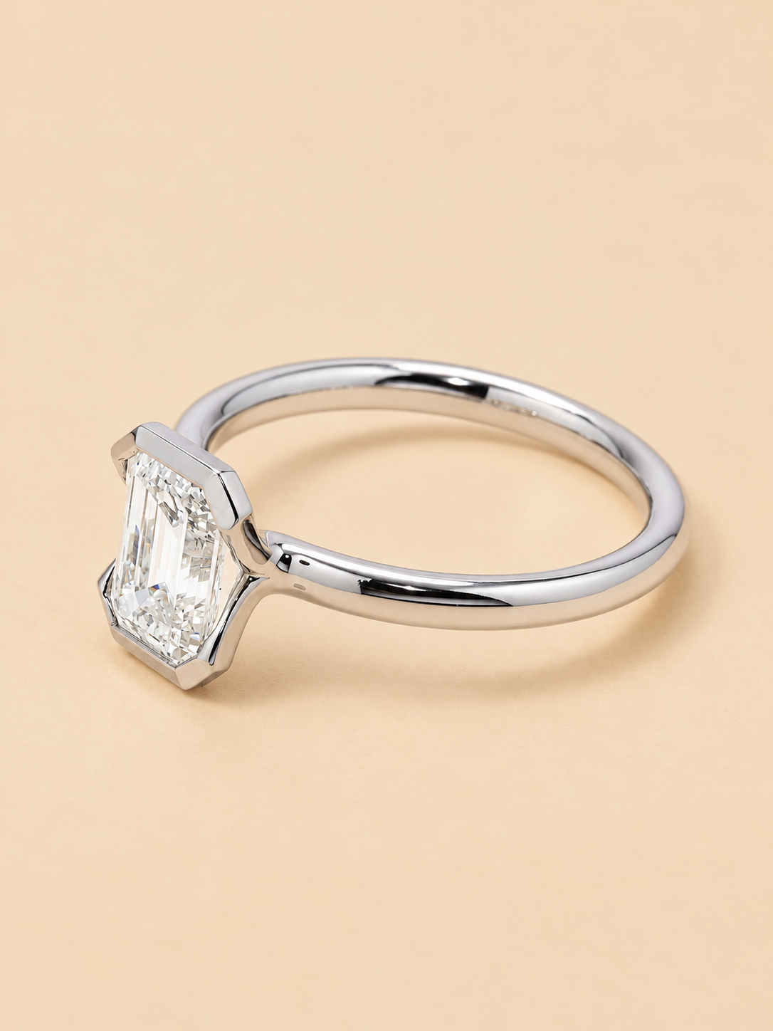 THE FOREVER CHAPTER - Lab-Grown Emerald-Cut Bezel-Set Diamond Ring