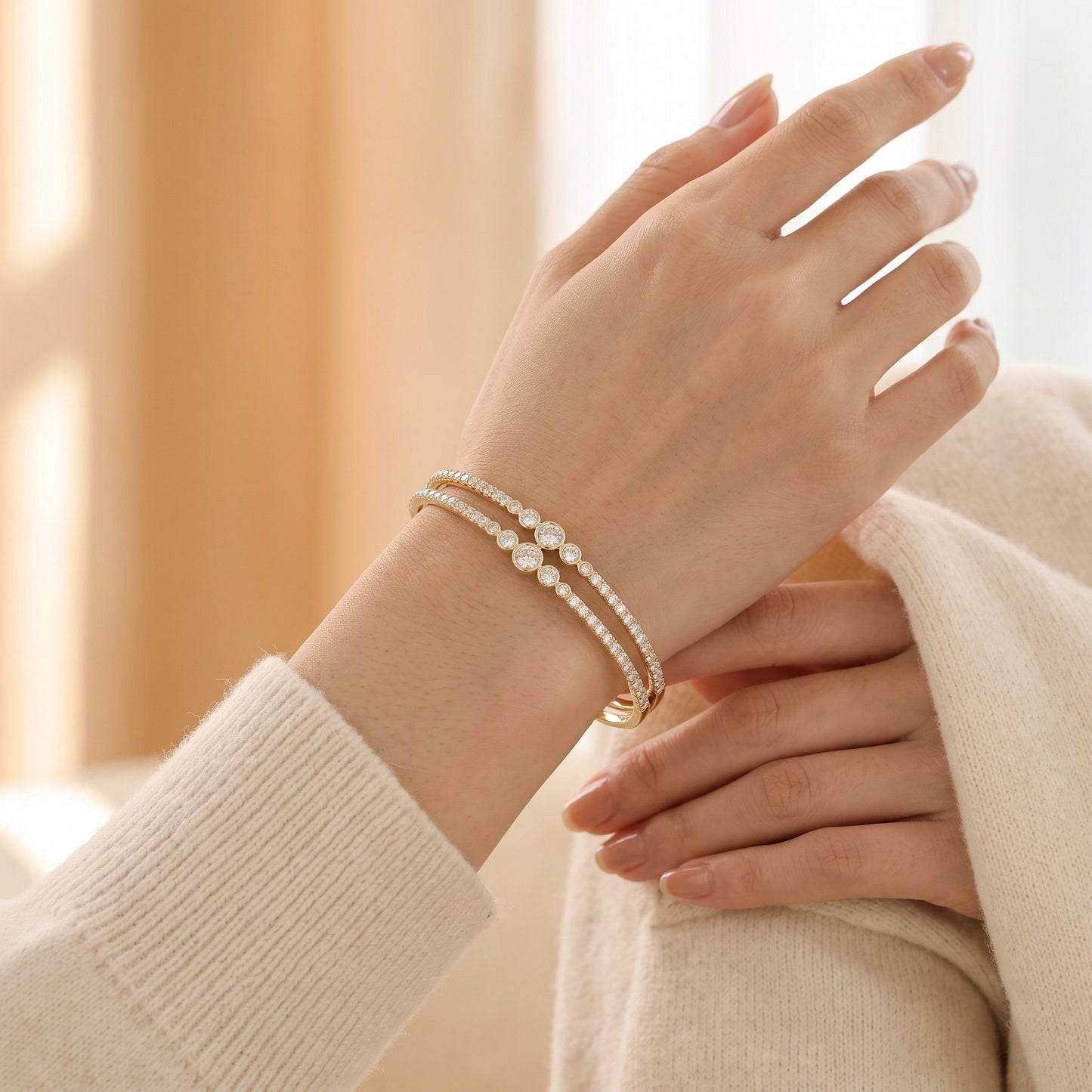 Lab-Grown Diamond Bezel Bangle – 0.33 CT F VS1