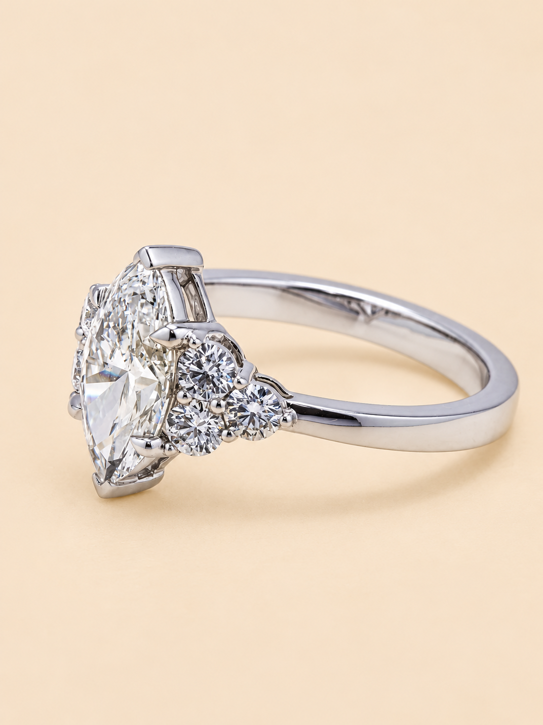 THE ONE - Lab-Grown Marquise Diamond Cluster Ring