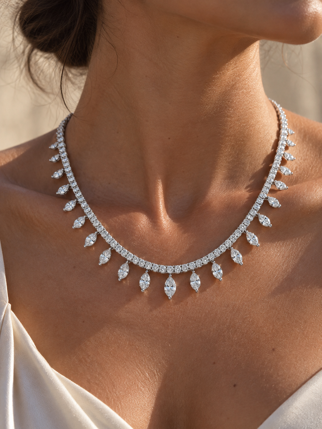 THE TREASURE - Natural Diamond Pear Drop Necklace