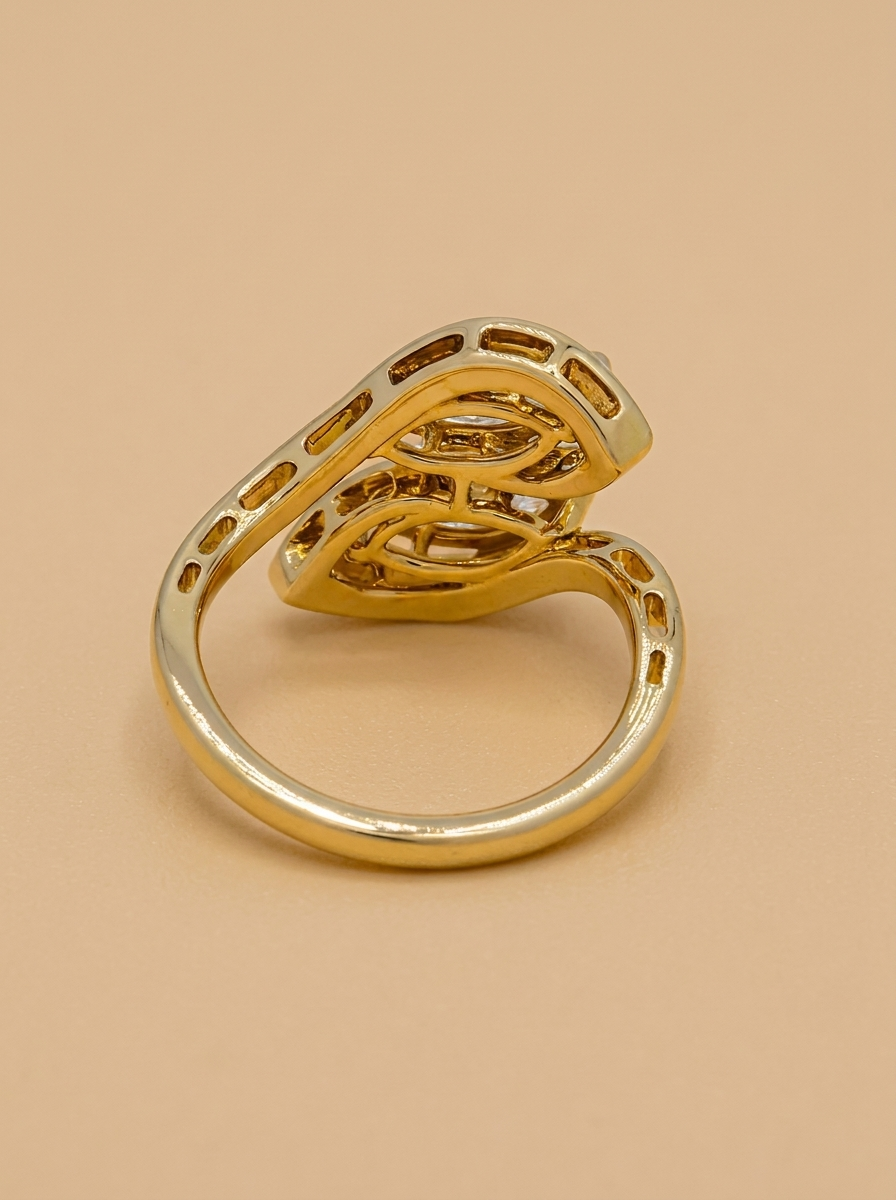 THE AFFINITY - 14K Yellow Gold Lab-Grown Diamond Marquise Toi et Moi Ring 2.04 TCW