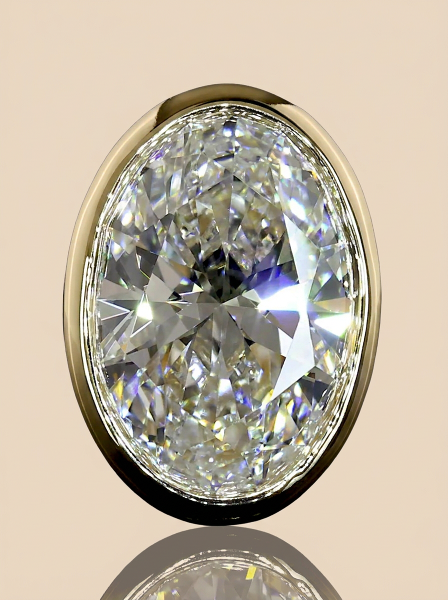 Lab-Grown Oval Diamond Studs Earrings in 14K Yellow Gold