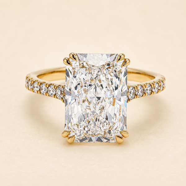 Lab-Grown Radiant-Cut Diamond Ring – 5.69 CTW in 14K Yellow Gold