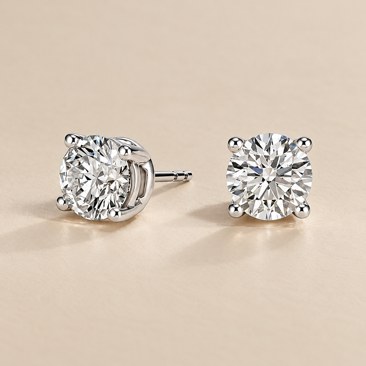 THE ESSENTIAL 1.96 CTW  - 14K White Gold Lab-Grown Round Brilliant Diamond Stud Earrings