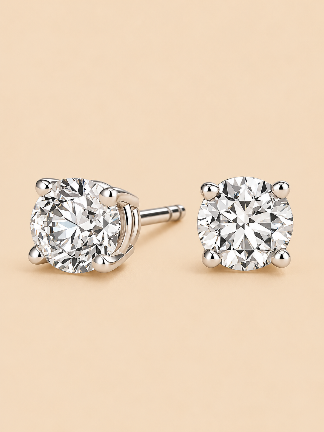 THE ESSENTIAL 3.95 CTW - 14K White Gold Lab-Grown Diamond Stud Earrings