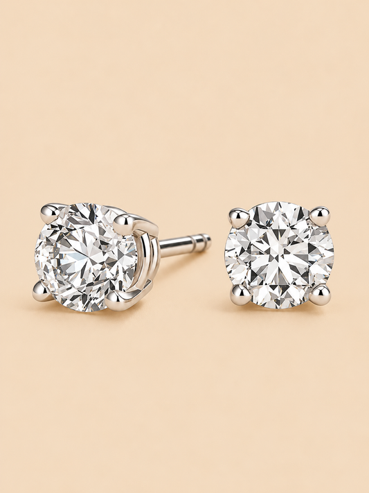 THE ESSENTIAL 3.95 CTW - 14K White Gold Lab-Grown Diamond Stud Earrings