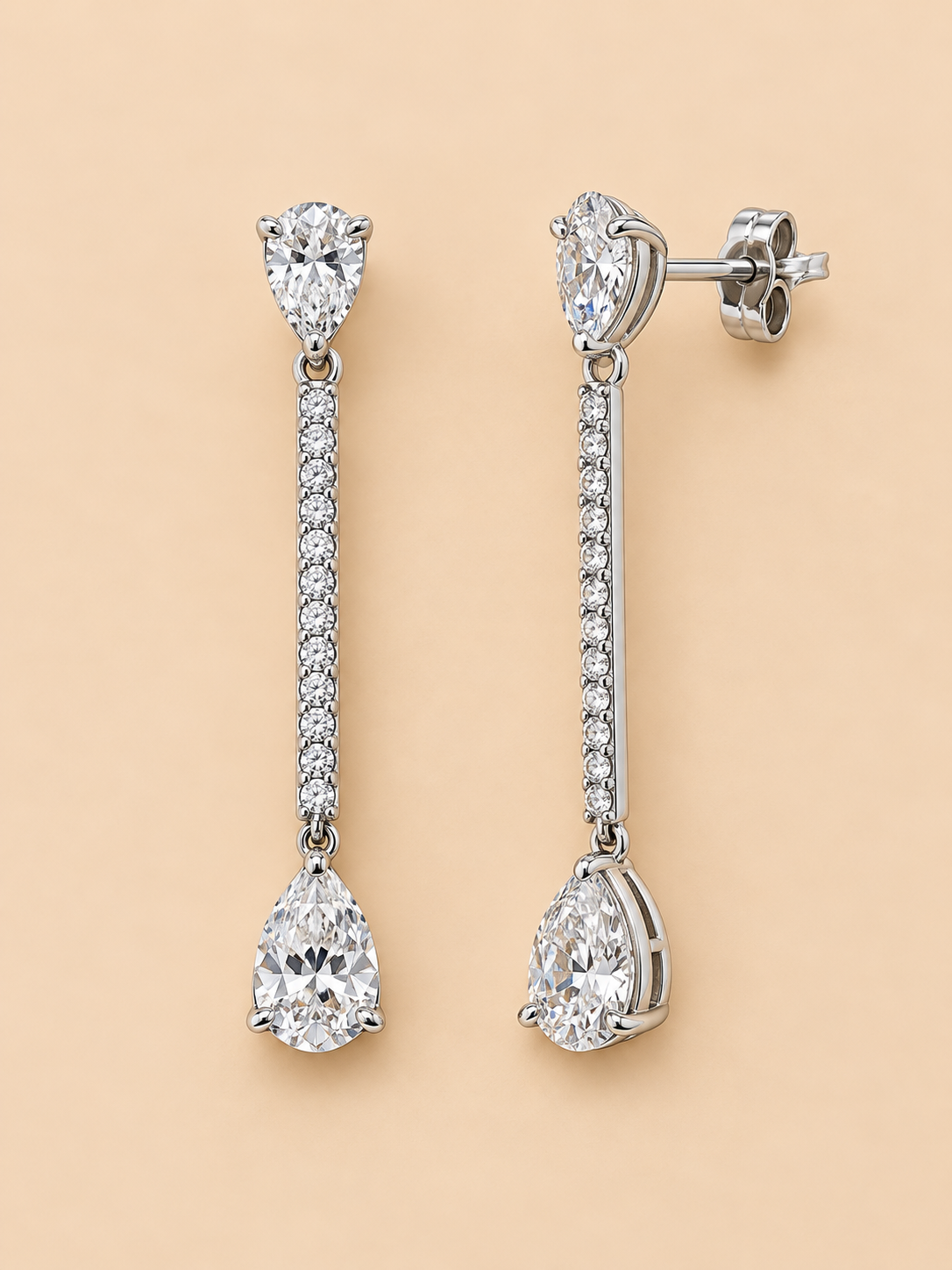 THE DROP - White Gold Lab-Grown Diamond Drop Earrings