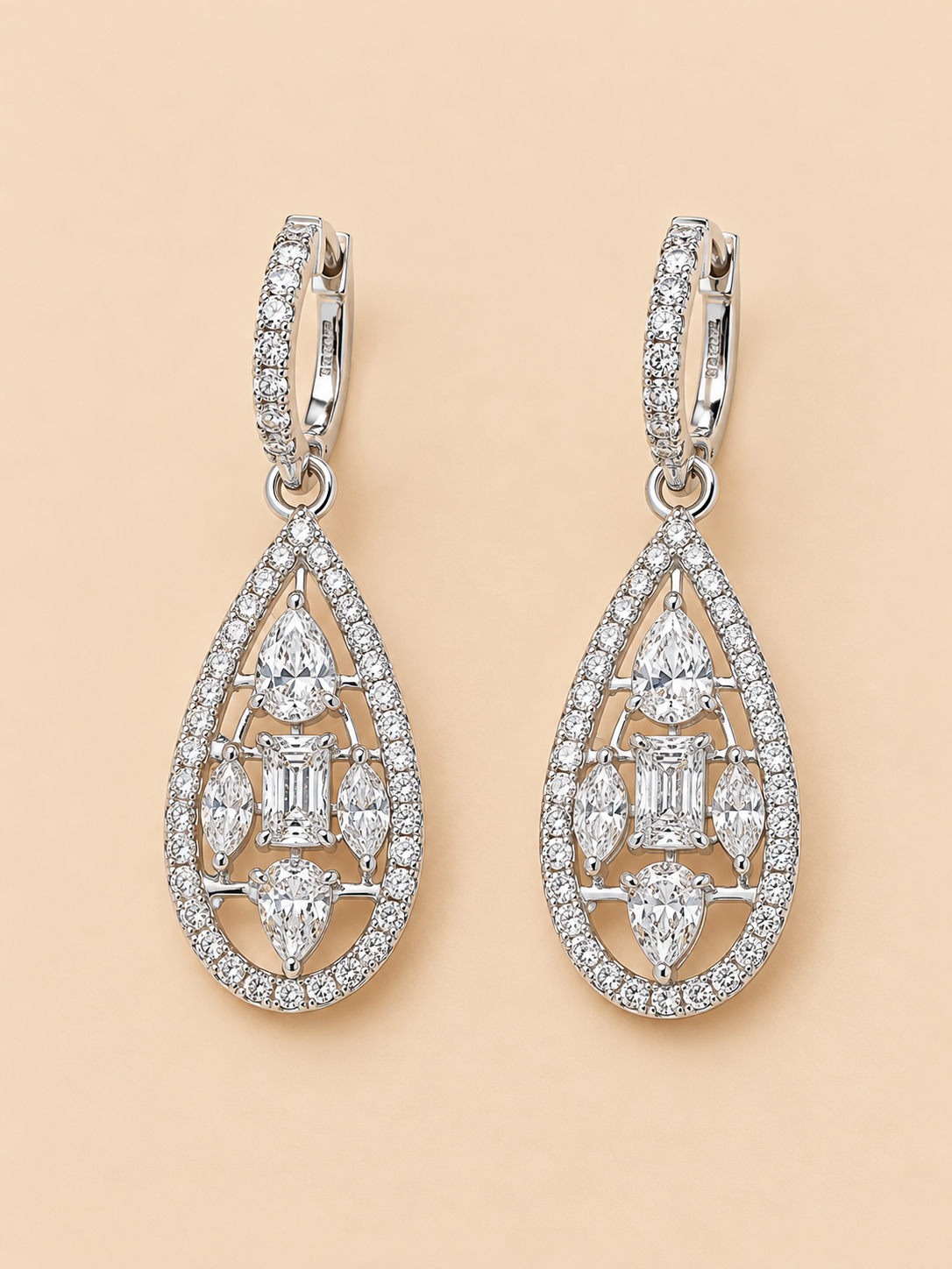 THE ENCORE - White Gold Lab-Grown Diamond Drop Earrings