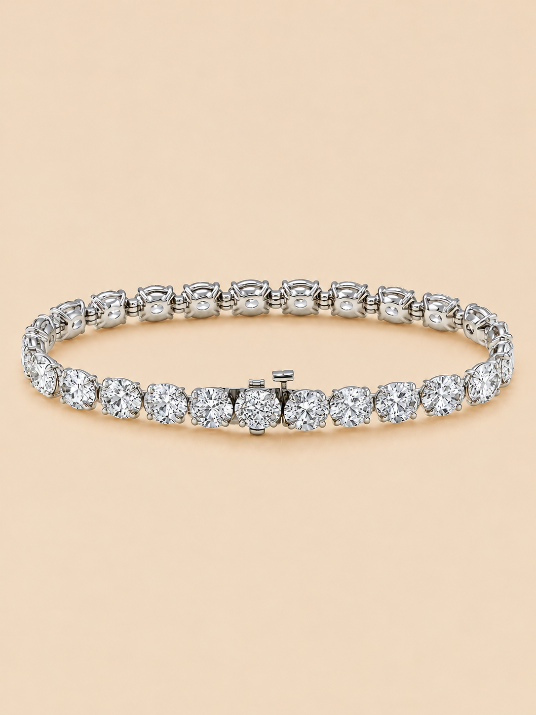 THE LIGHT - White Gold Lab-Grown Oval Diamond Tennis Bracelet