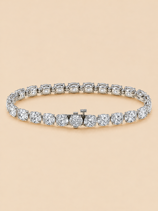 THE LIGHT - White Gold Lab-Grown Oval Diamond Tennis Bracelet