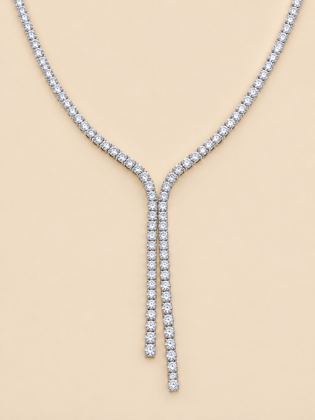 THE 3:3 - 14K White Gold Lab-Grown Diamond Lariat Necklace 20.10 TCW