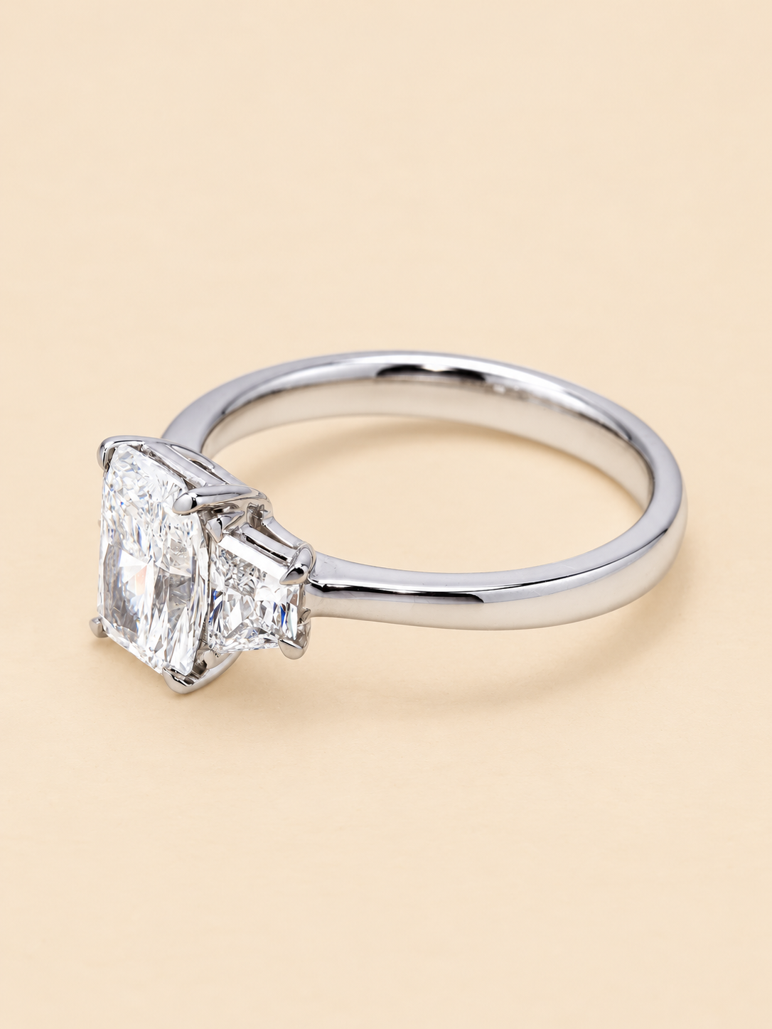 THE YES -  Lab-Grown Radiant-Cut Three-Stone Diamond Ring