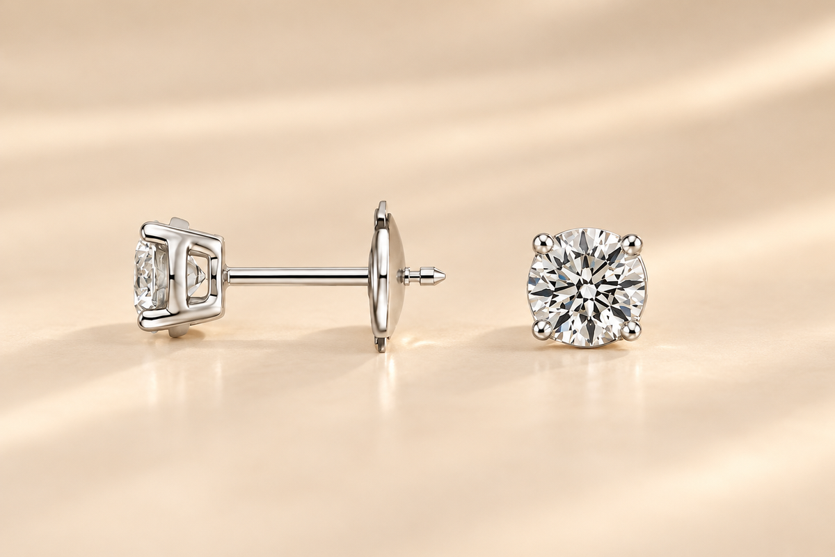 THE ESSENTIAL 0.96 CTW  – 14K White Gold Lab-Grown Round Diamond Stud Earrings
