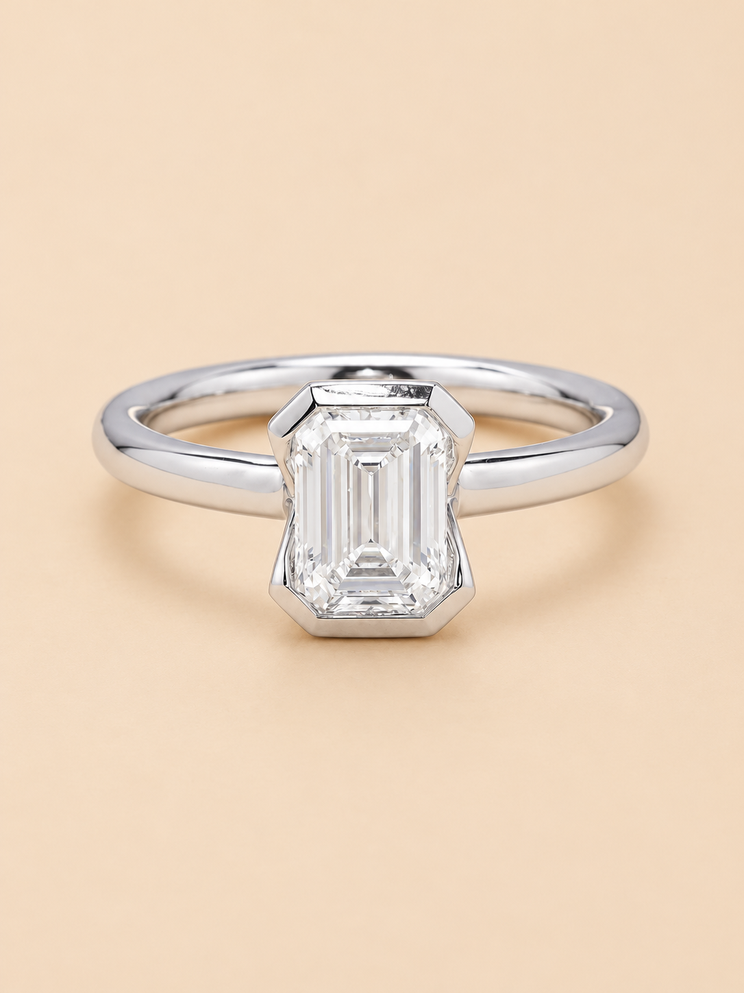 THE FOREVER CHAPTER - Lab-Grown Emerald-Cut Bezel-Set Diamond Ring