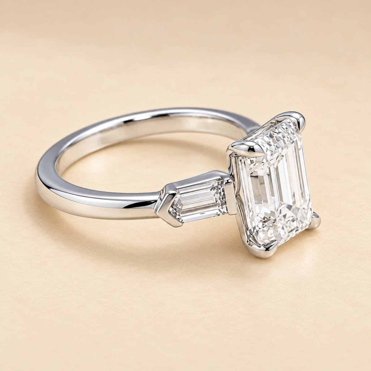 THE DECISION - Lab-Grown Emerald-Cut Three-Stone Diamond Ring