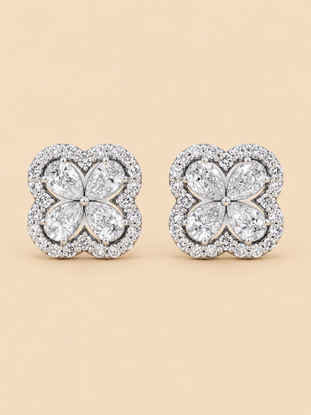 THE PLOT - Lab-Grown Diamond Floral Cluster Stud Earrings