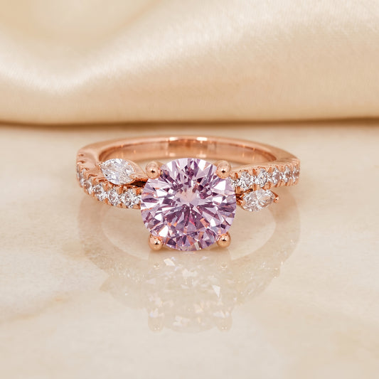 Lab-Grown Fancy Pink Diamond Solitaire Ring
