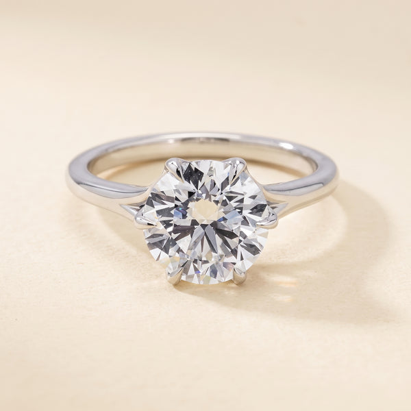 Lab-Grown Round Brilliant Diamond Solitaire Ring – 2.60 CTW in 18K White Gold