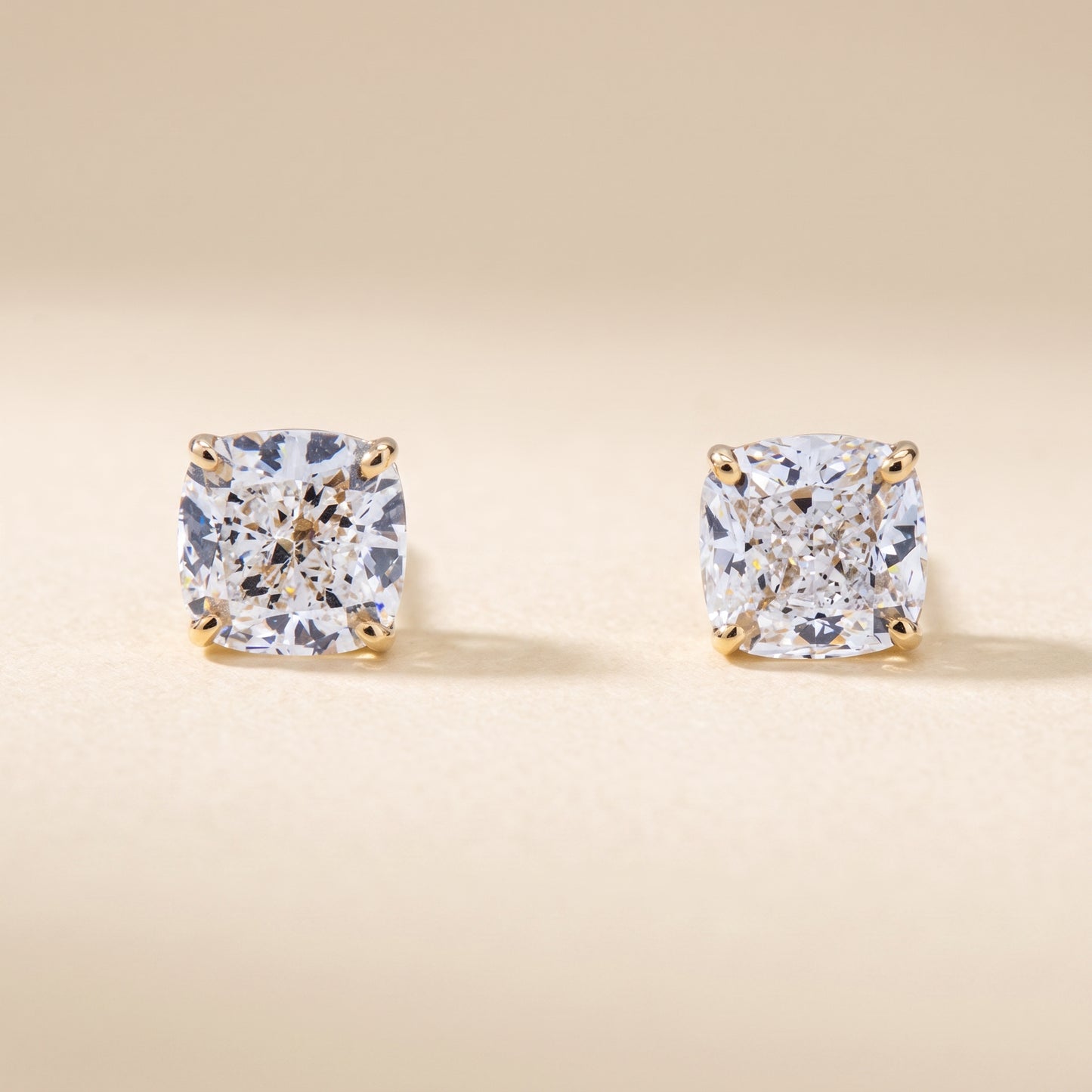 14K White Gold Radiant Cut Diamond Stud Earrings