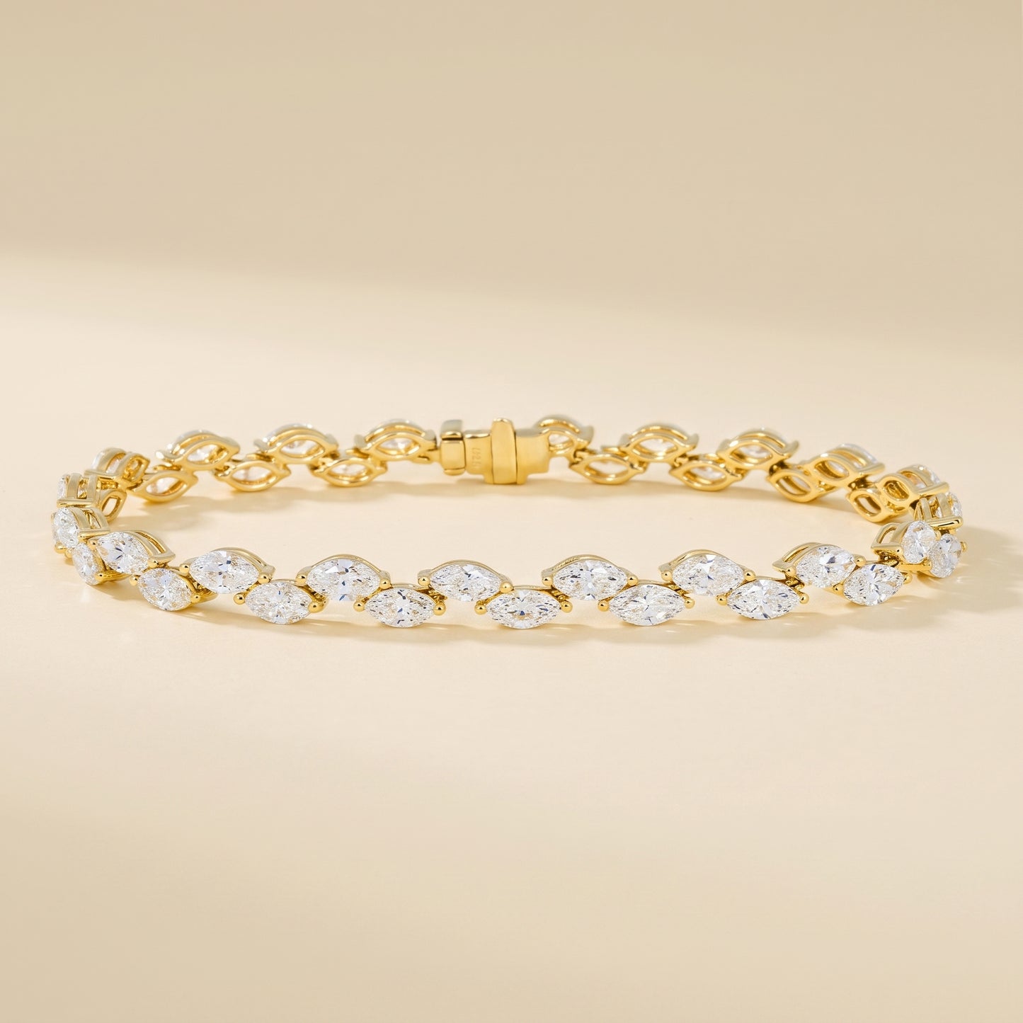Natural Diamond Marquise Tennis Bracelet – 14K Yellow Gold | 8.60 CTW Marquise-Cut Diamonds