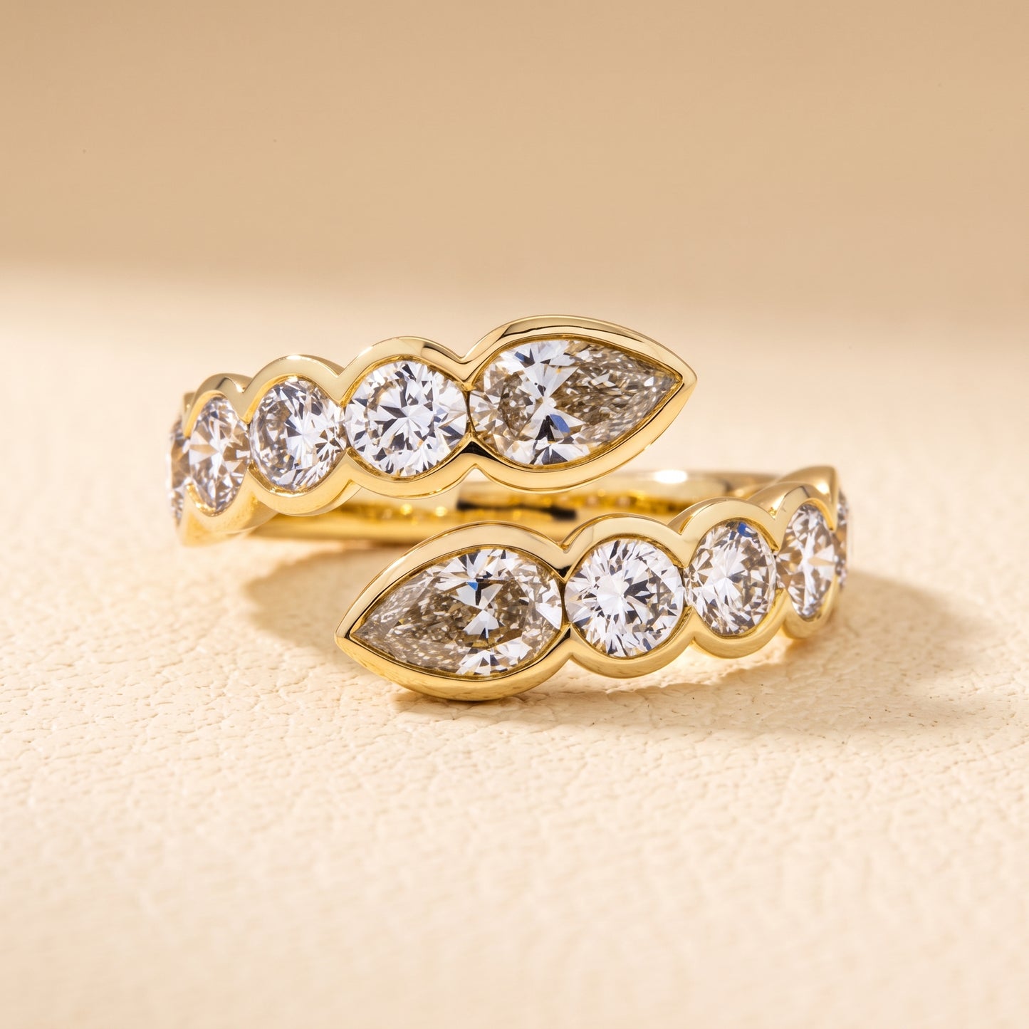 Lab-Grown Diamond Open Wrap Ring – 2.79 CTW in Yellow Gold