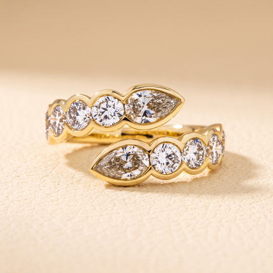 Lab-Grown Diamond Open Wrap Ring – 2.79 CTW in Yellow Gold