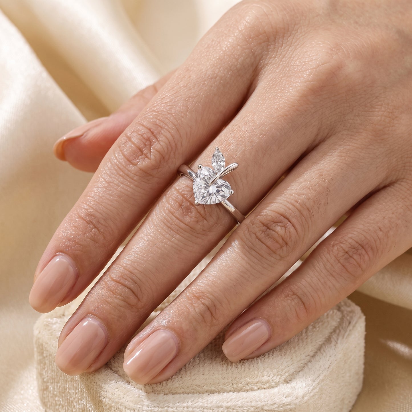 Lab Grown Toi Et Moi 14kw 1.88ct Lab-Grown Heart & Marquise Toi et Moi Diamond Ring – 1.88 CTW in 14K