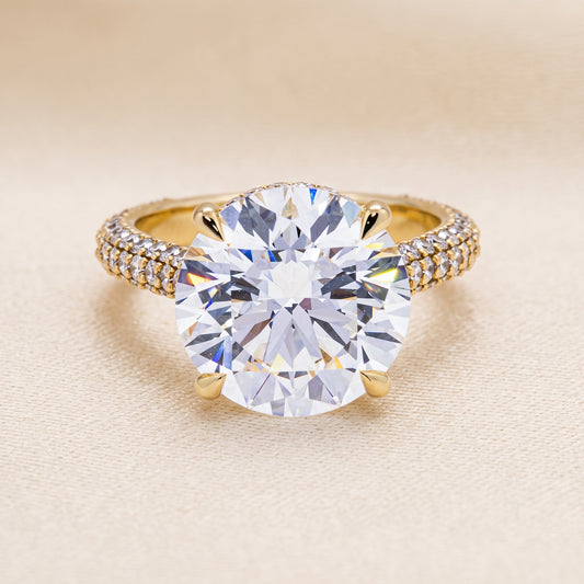 IGI-Certified Lab-Grown Round Brilliant Diamond Ring – 8.39 CTW in 14K Yellow Gold