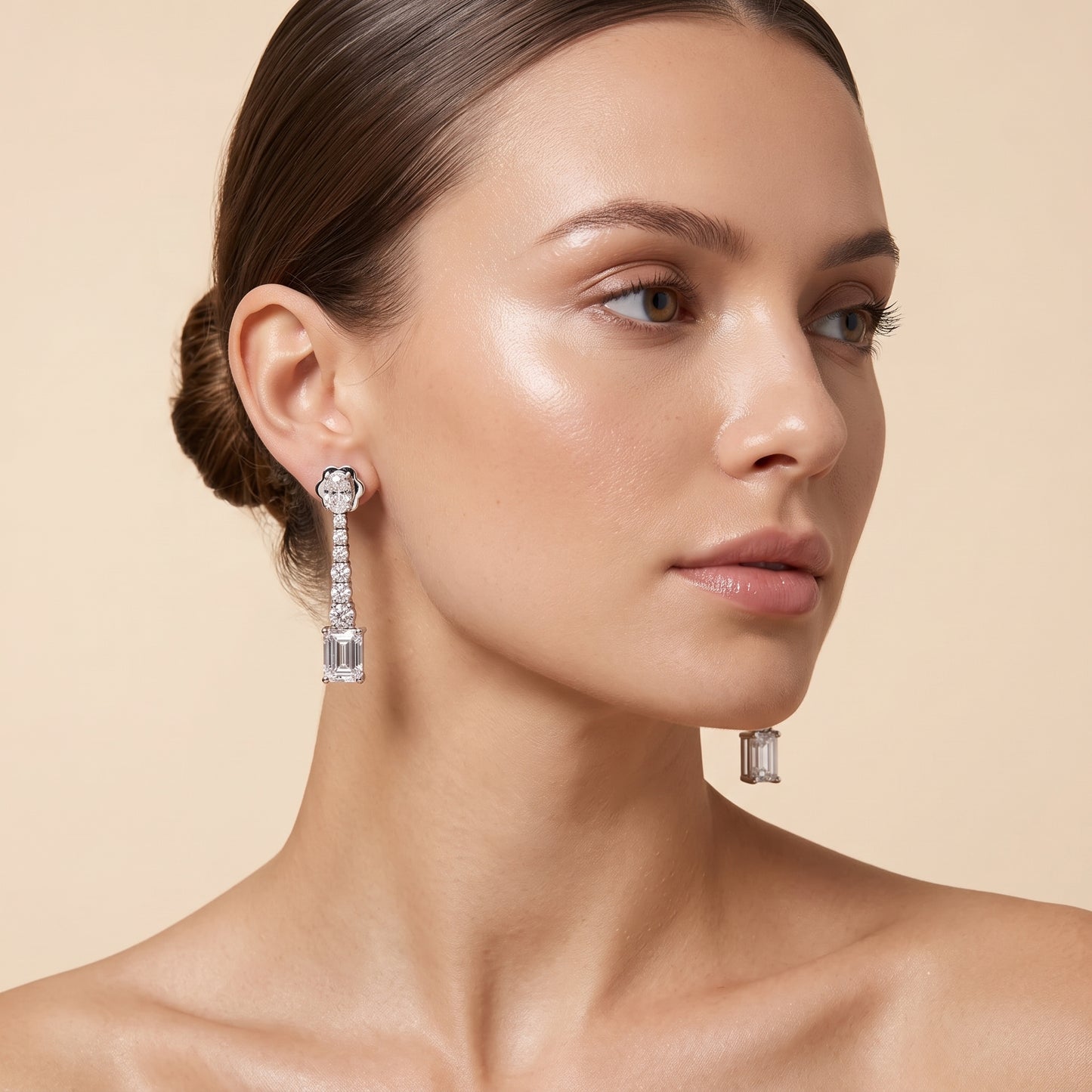 14K White Gold Lab-Grown Diamond Drop Earrings – 3.14 CTW | E-F Color, VVS1-VVS2 Clarity