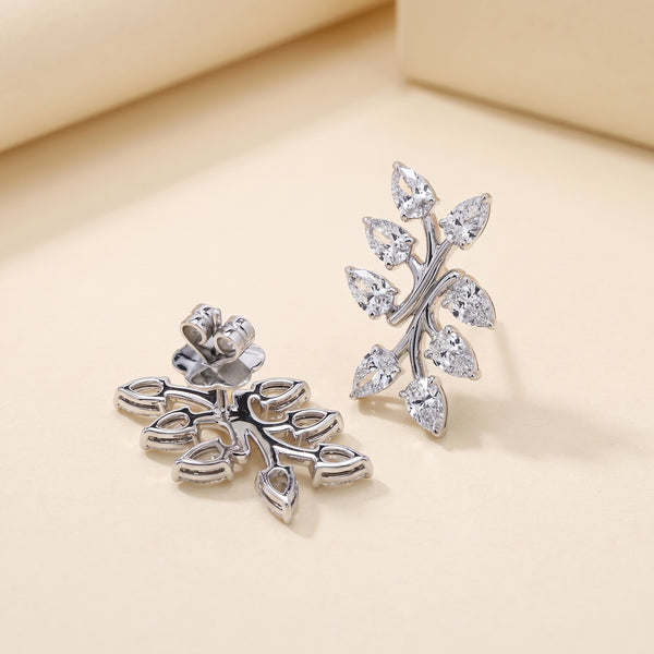 Lab Grown E–F VS1–VS2 Diamond Crawler Earrings – 2.69 CTW