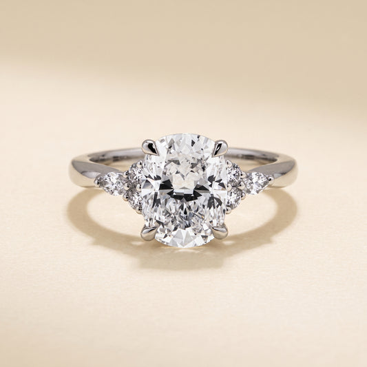 Lab-Grown Oval Diamond Engagement Ring – 2.74 CTW in 14K White Gold