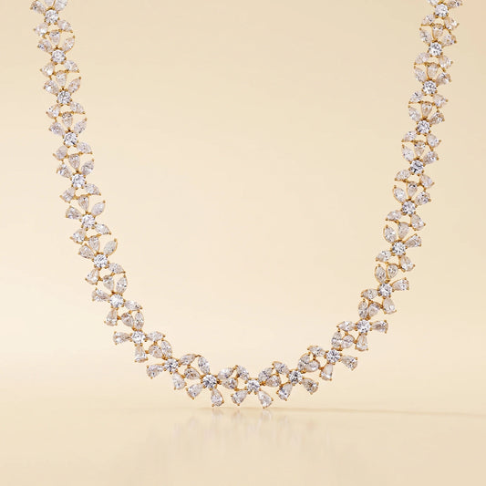 THE CHAPTER ONE - Yellow Gold Natural Diamond Floral Necklace