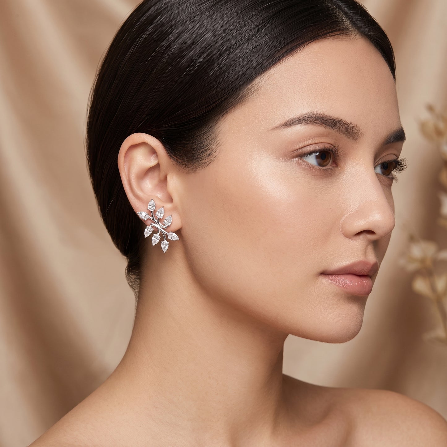 Lab Grown E–F VS1–VS2 Diamond Crawler Earrings – 2.69 CTW