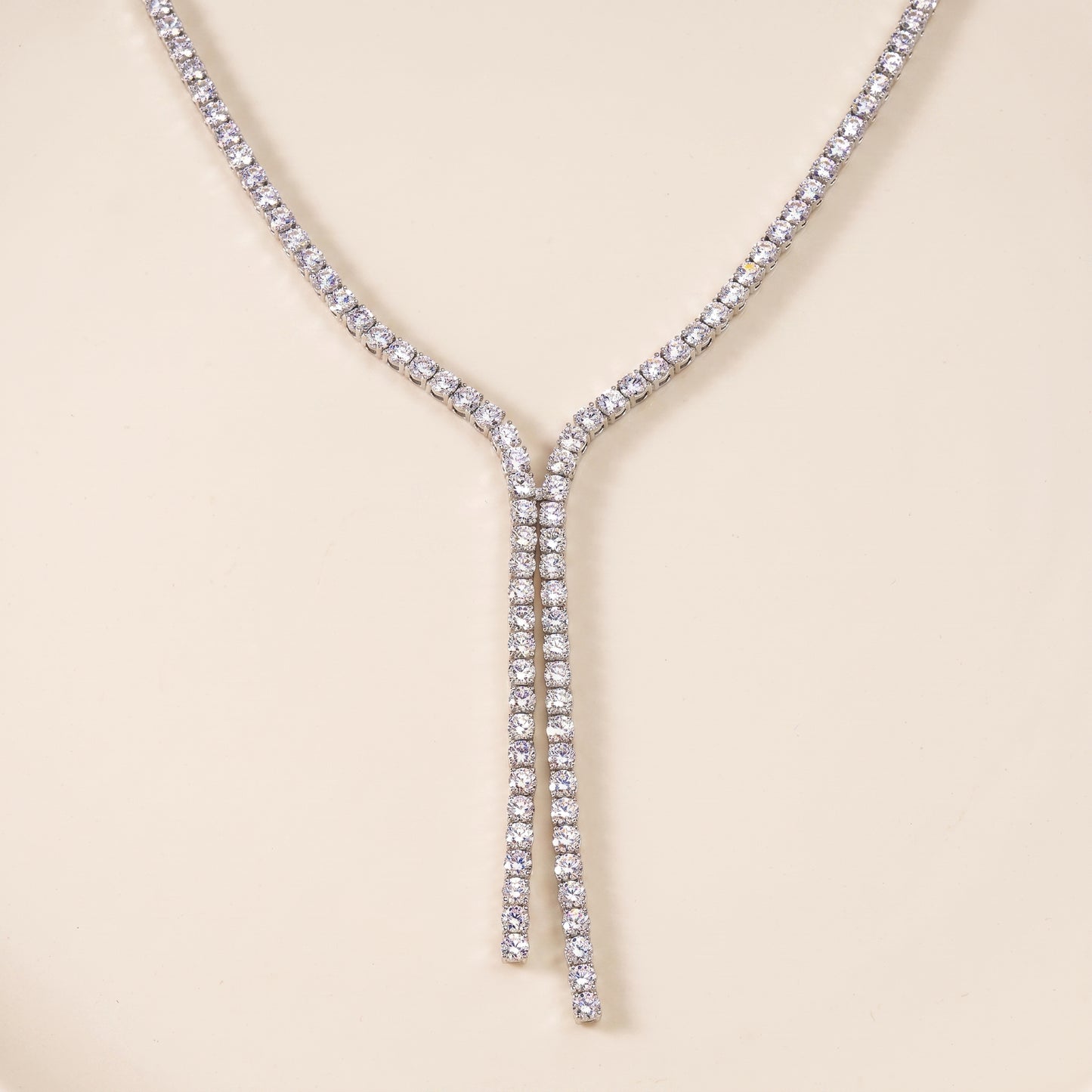 Lab-Grown Diamond Lariat Necklace – 20.10 CTW in 14K White Gold