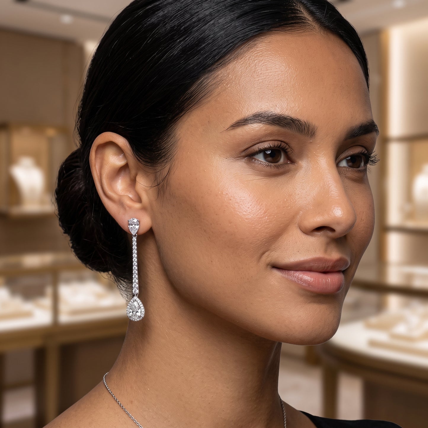 Lab-Grown Pear Cut Diamond Drop Earrings – 6.21 CTW | 14K White Gold | E-F Color, VS1-VS2 Clarity