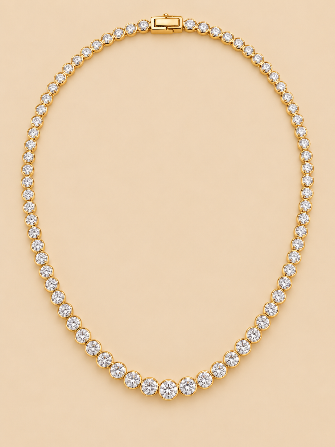 THE COUTURE - Yellow Gold Lab-Grown Diamond Bezel Tennis Necklace
