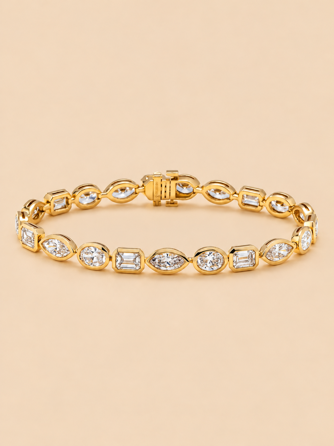 THE HORIZON - Yellow Gold Lab-Grown Mixed-Cut Diamond Tennis Bracelet