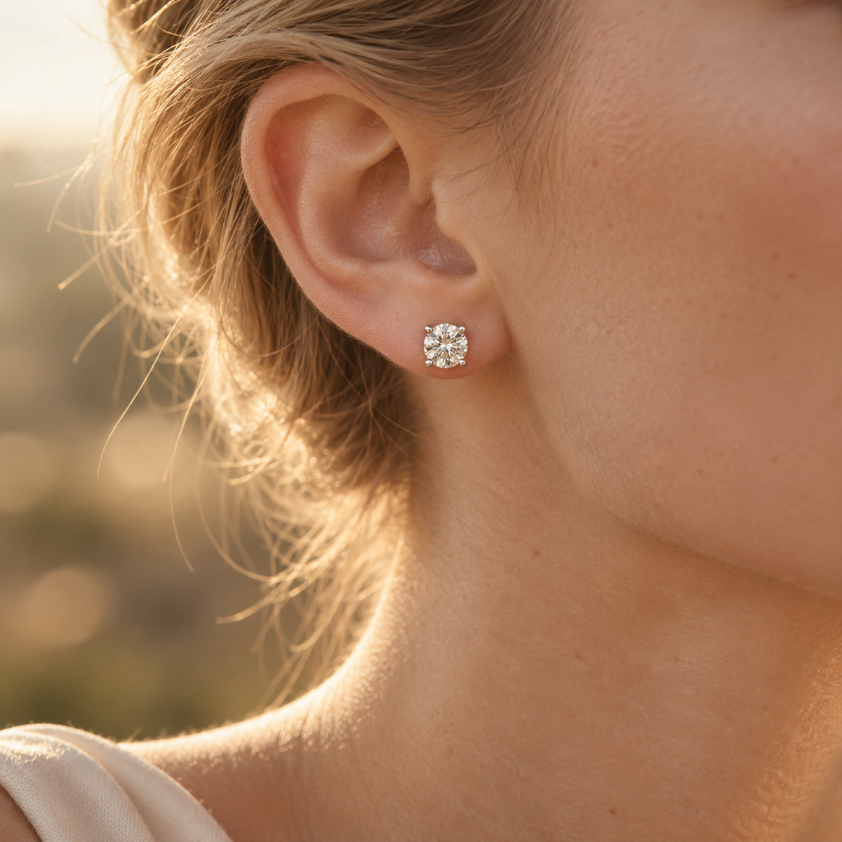 THE ESSENTIAL 0.96 CTW  – 14K White Gold Lab-Grown Round Diamond Stud Earrings