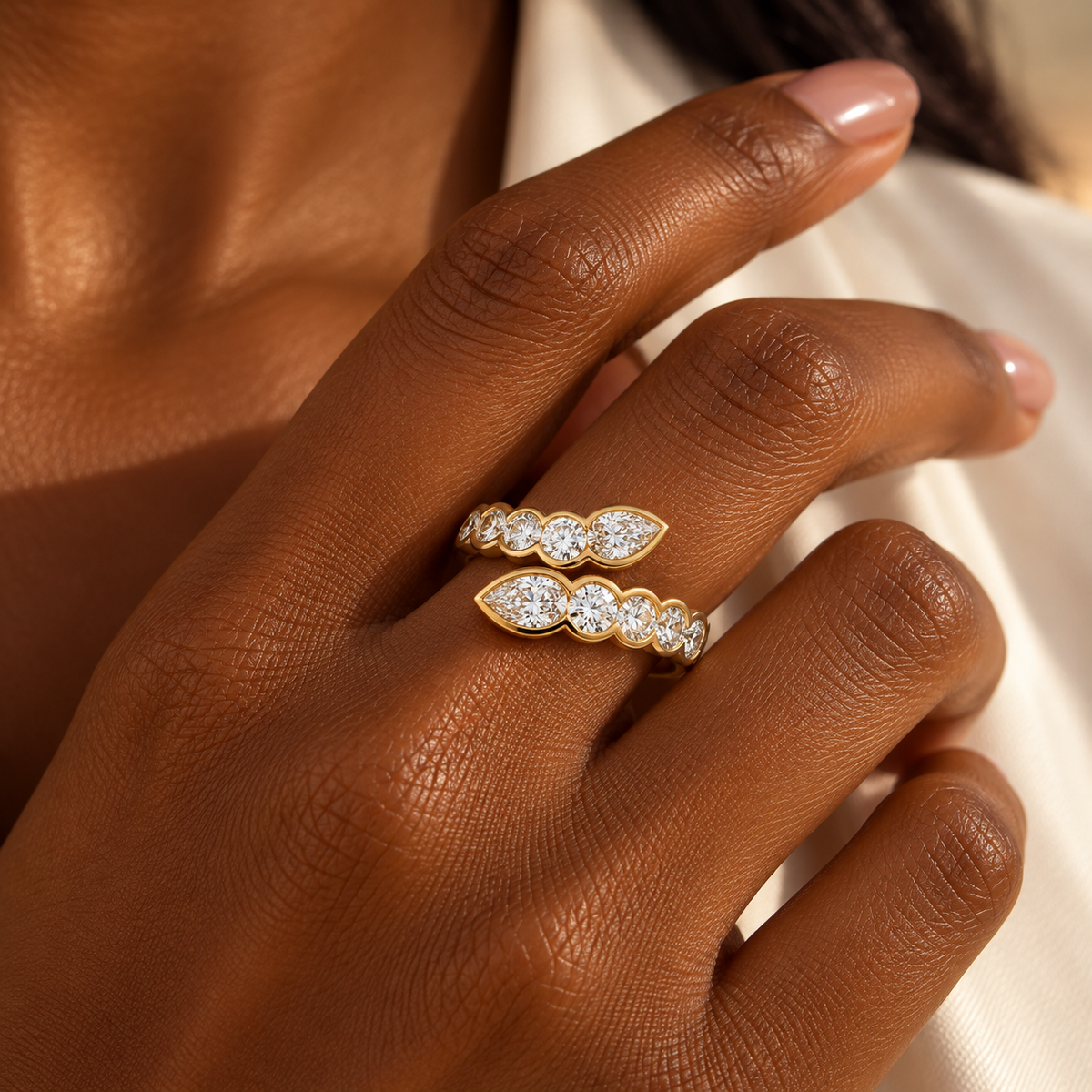 THE DUO - Lab-Grown Diamond Open Wrap Ring