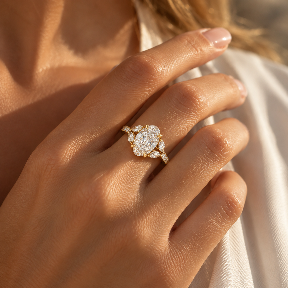THE FAIRYTALE - Lab-Grown Oval Diamond Accent Ring