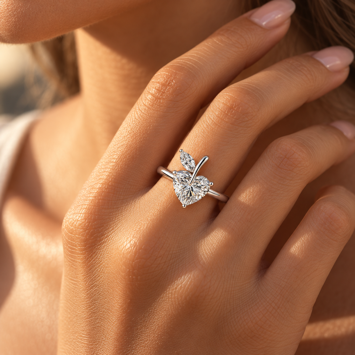 THE PLOT TWIST - Lab-Grown Heart & Marquise Diamond Bypass Ring
