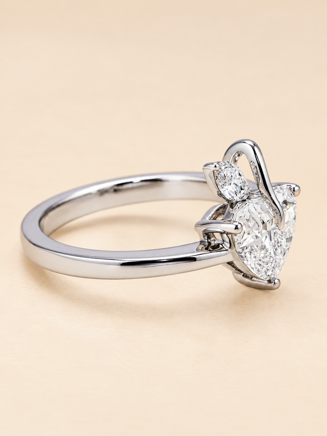 THE PLOT TWIST - Lab-Grown Heart & Marquise Diamond Bypass Ring