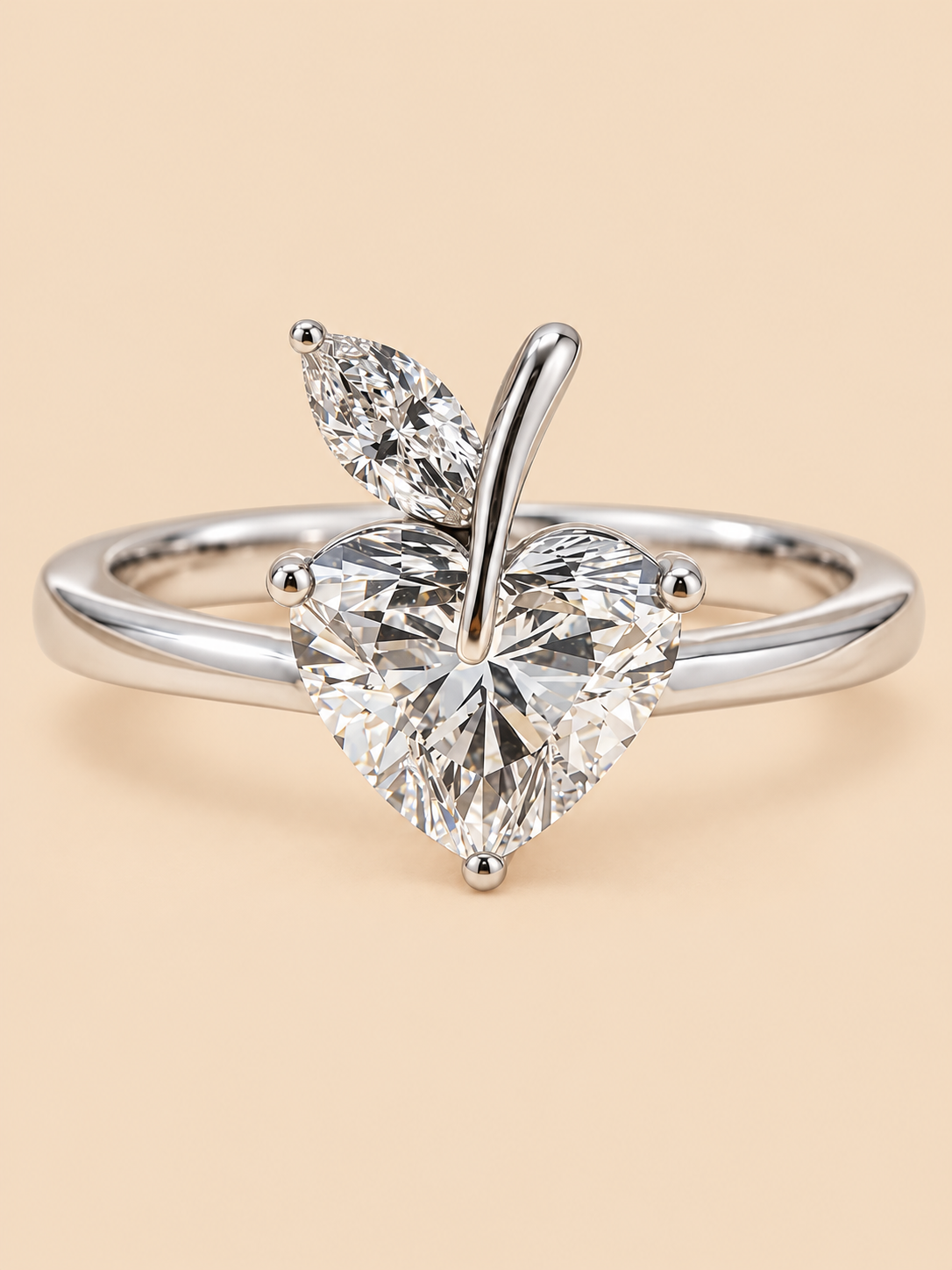 THE PLOT TWIST - Lab-Grown Heart & Marquise Diamond Bypass Ring