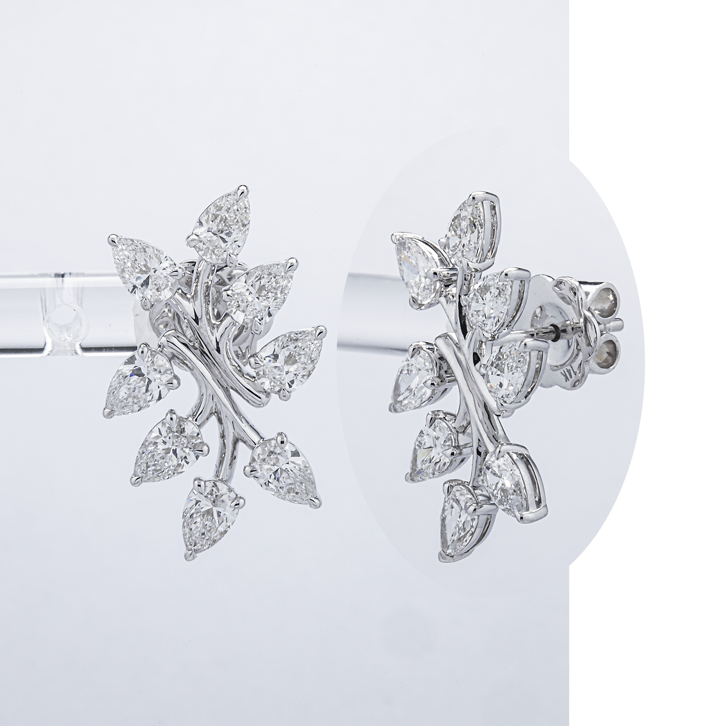 Lab Grown E–F VS1–VS2 Diamond Crawler Earrings – 2.69 CTW