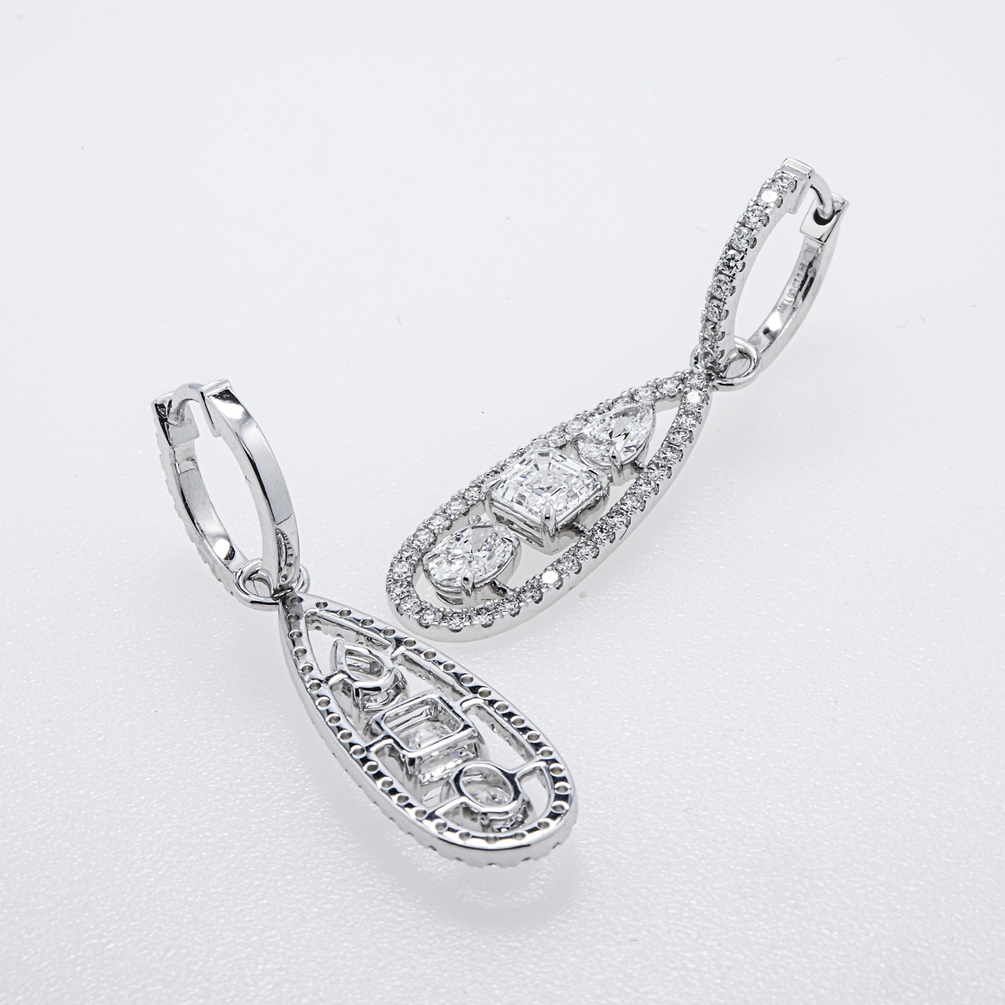 Lab Grown Diamond Drop Earrings – 2.98 CTW | 14K White Gold