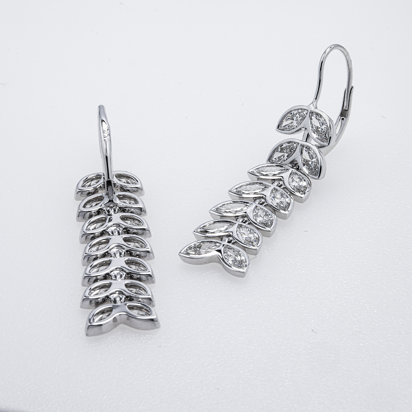 14K White Gold Lab-Grown Diamond Marquise Drop Earrings – 3.32 CTW | E-F Color, VS1-VS2 Clarity
