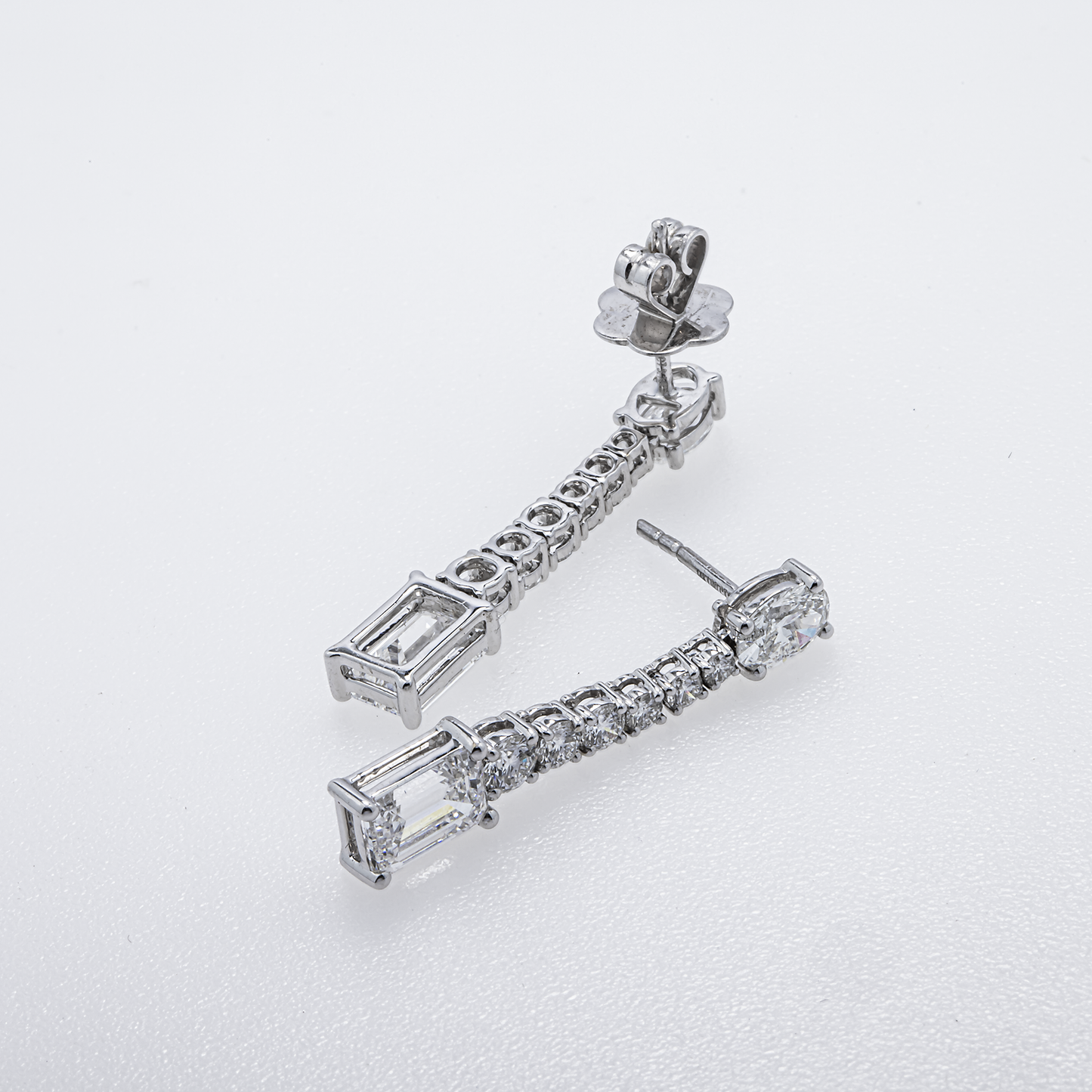 14K White Gold Lab-Grown Diamond Drop Earrings – 3.14 CTW | E-F Color, VVS1-VVS2 Clarity
