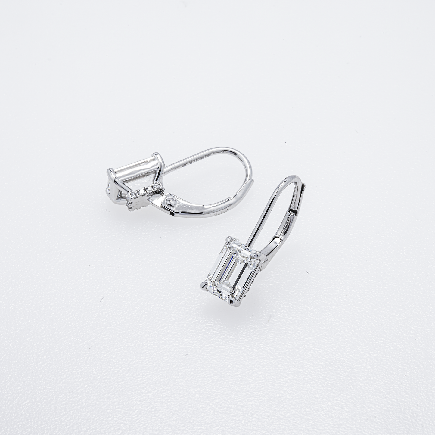 14K White Gold Lab-Grown Emerald Cut Diamond Drop Earrings – 2.13 CTW | D Color, VVS1-VVS2 Clarity