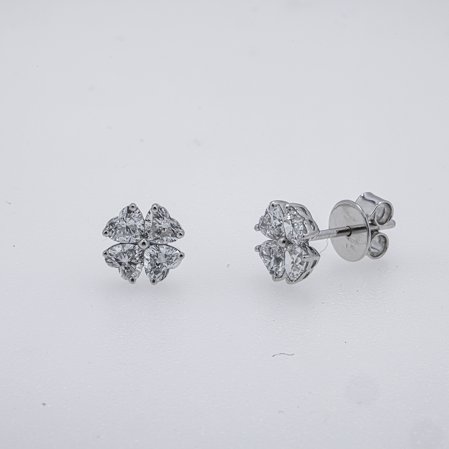 14K White Gold Lab-Grown Diamond Floral Stud Earrings – 1.11 CTW | E-F Color, VS1-VS2 Clarity