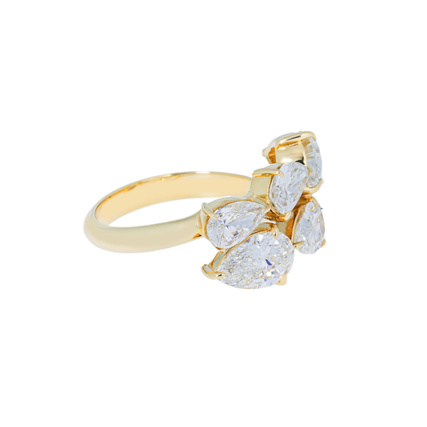 Lab-Grown Fancy Diamond Ring – 14K Yellow Gold